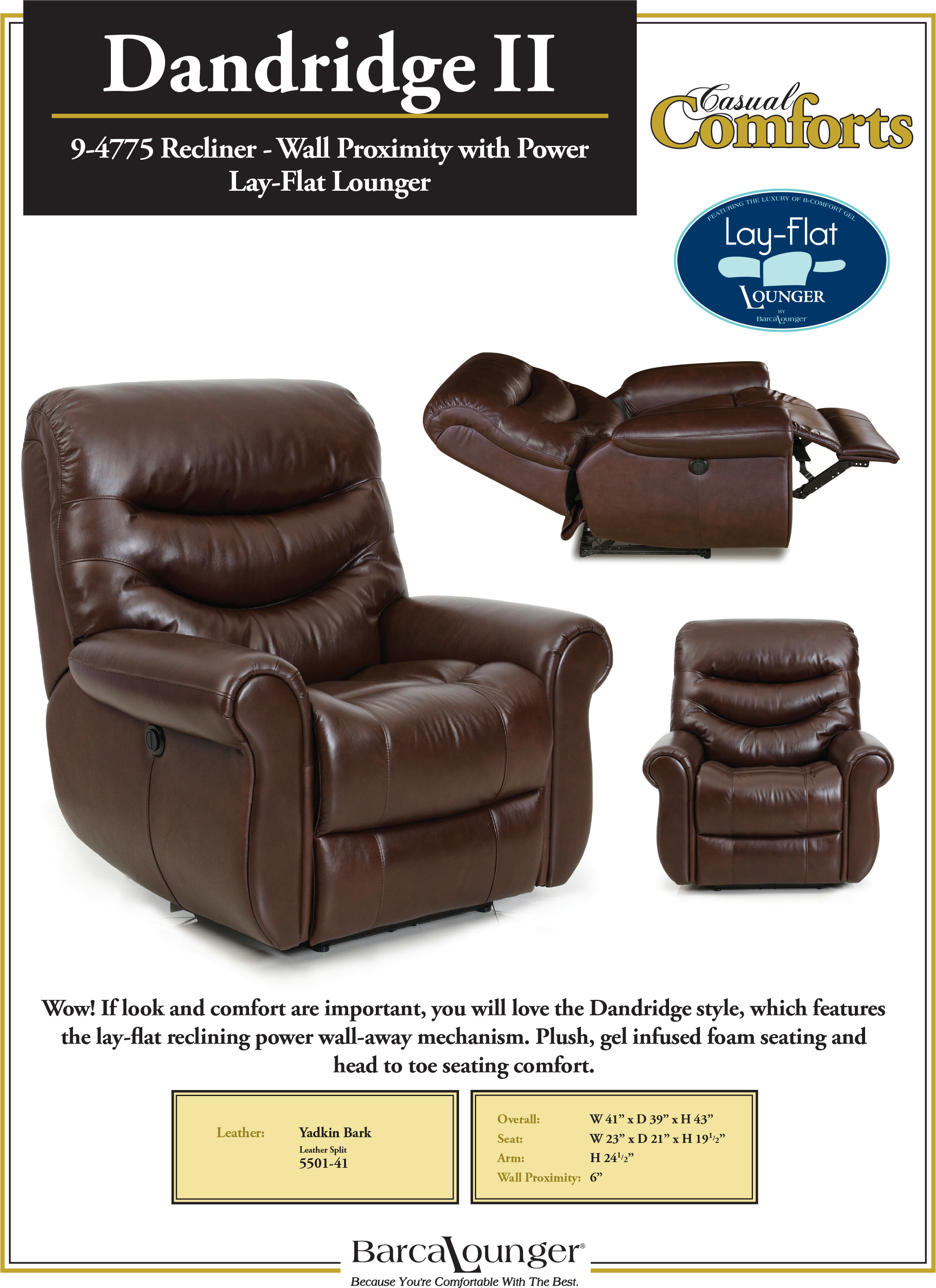 Barcalounger wall clearance hugger recliner